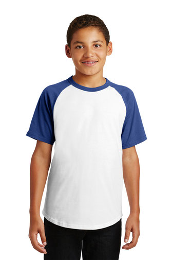 Sport-Tek &#174;  Youth Short Sleeve Colorblock Raglan Jersey. YT201