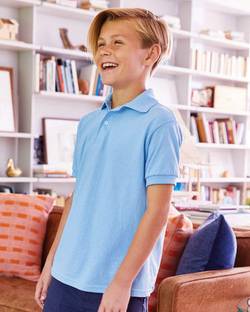 Hanes Youth Ecosmart® Jersey Polo 054Y Hanes Youth Ecosmart® Jersey Polo 054Y