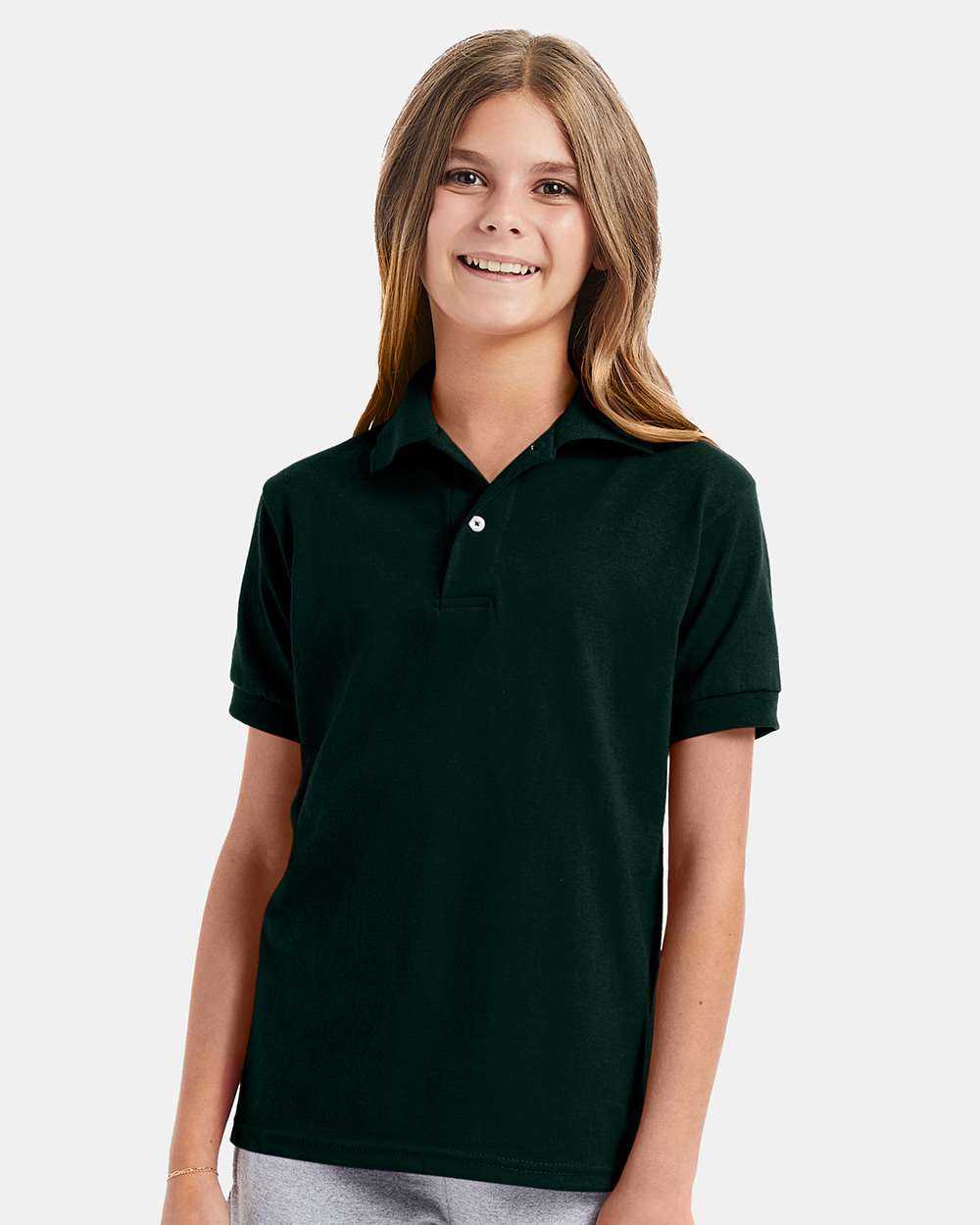Hanes Youth Ecosmart® Jersey Polo 054Y