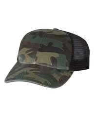 Garment Washed Printed Trucker Cap