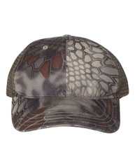 Garment Washed Printed Trucker Cap