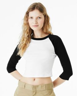 BELLA + CANVAS Women's Micro Rib 3/4 Raglan Sleeve Baby Tee 1200 BELLA + CANVAS Women's Micro Rib 3/4 Raglan Sleeve Baby Tee 1200