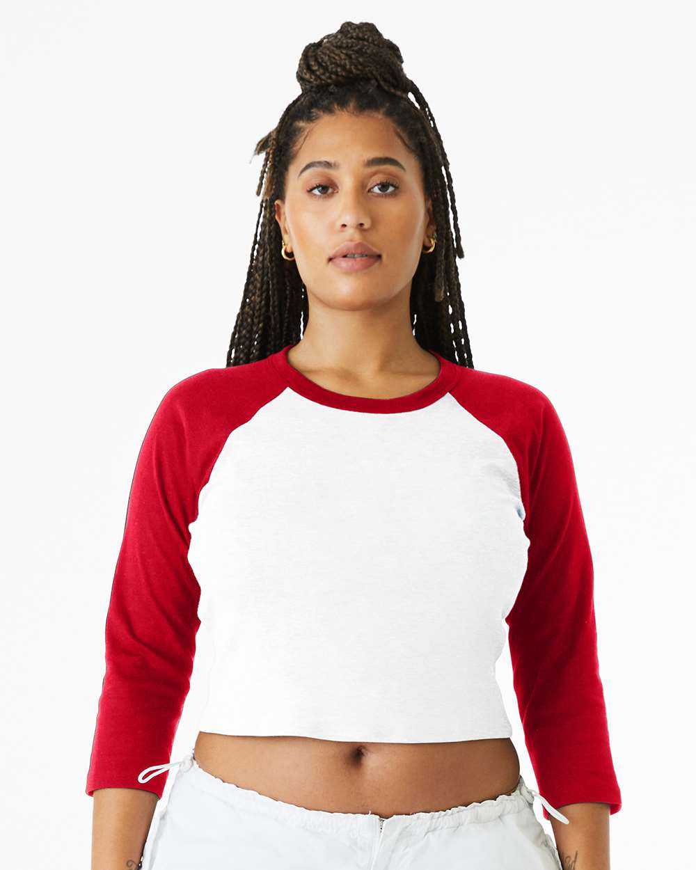 BELLA + CANVAS Women's Micro Rib 3/4 Raglan Sleeve Baby Tee 1200