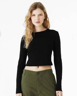 BELLA + CANVAS Women's Micro Rib Long Sleeve Baby Tee 1501 BELLA + CANVAS Women's Micro Rib Long Sleeve Baby Tee 1501