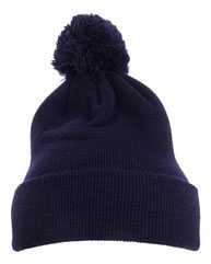 Cuff Knit Beanie w Pom