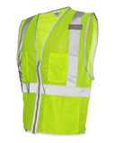 Kishigo Premium Brilliant Series® Three-Pocket Zippered Mesh Vest 1507-1508