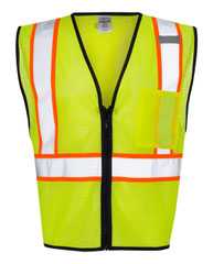 Economy Contrasting Vest with Zippered Front