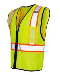 Economy Contrasting Vest with Zippered Front