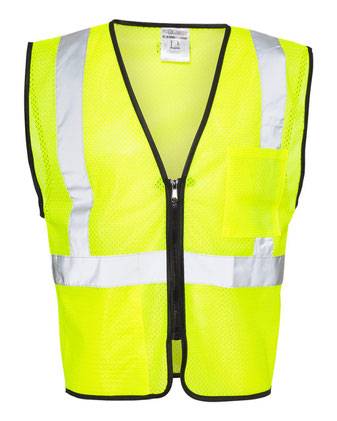 Kishigo Double-Pocket Zippered Economy Class 2  Vest 1537-1538