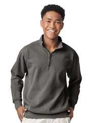 Garment-Dyed Quarter Zip Sweatshirt
