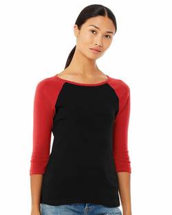 Women’s 1X1 Baby Rib Raglan Three-Quarter Sleeve Tee Women’s 1X1 Baby Rib Raglan Three-Quarter Sleeve Tee