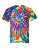 Rainbow Cut-Spiral Tie-Dyed T-Shirt
