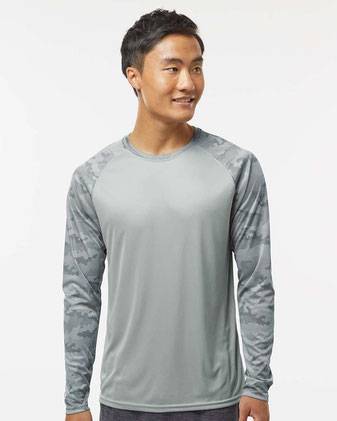 Paragon Cayman Performance Camo Colorblocked Long Sleeve T-Shirt 216P