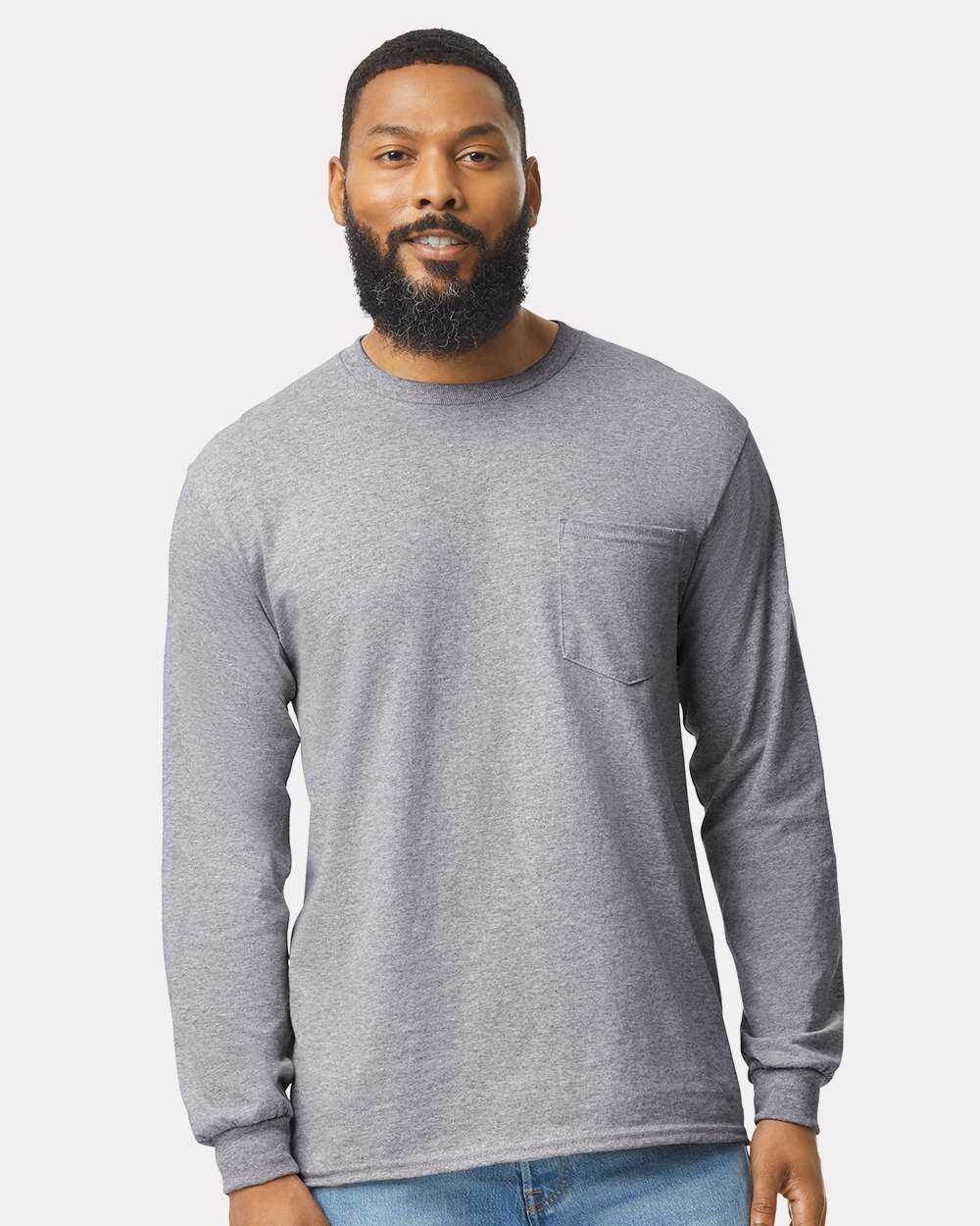 Gildan Ultra Cotton® Long Sleeve Pocket T-Shirt 2410