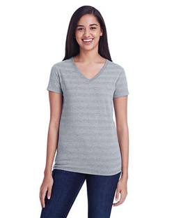 Threadfast Apparel Women's Invisible Stripe V-Neck T-Shirt 252RV Threadfast Apparel Women's Invisible Stripe V-Neck T-Shirt 252RV