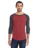 Threadfast Apparel Triblend Three-Quarter Sleeve Raglan T-Shirt 302G