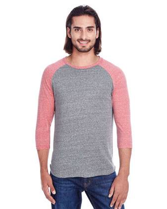 Threadfast Apparel Triblend Three-Quarter Sleeve Raglan T-Shirt 302G