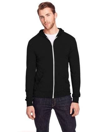 Threadfast Apparel Triblend Full-Zip Light Hooded Sweatshirt 302Z