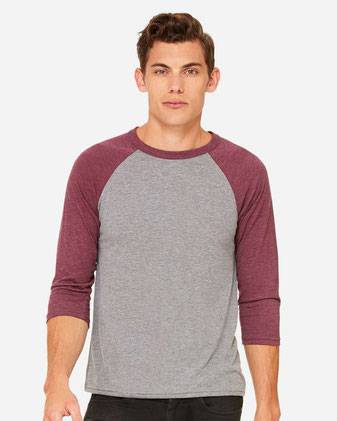 BELLA + CANVAS Three-Quarter Sleeve Baseball Tee 3200C