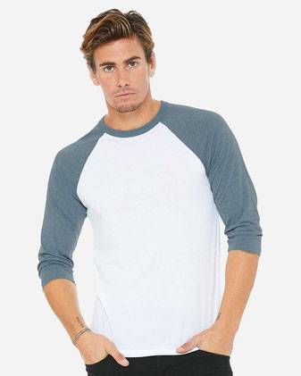 BELLA + CANVAS Three-Quarter Sleeve Baseball Tee 3200C