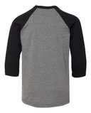 BELLA + CANVAS Youth Three-Quarter Sleeve Baseball Tee 3200Y