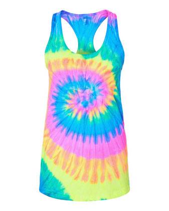 Colortone Women's Tie-Dyed Racerback Tank Top 3400Co