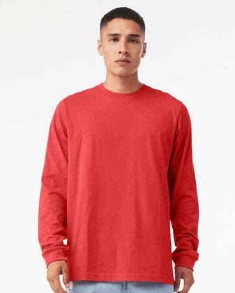 BELLA + CANVAS Heather CVC Long Sleeve Tee 3501CVC