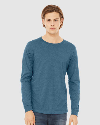 BELLA + CANVAS Heather CVC Long Sleeve Tee 3501CVC