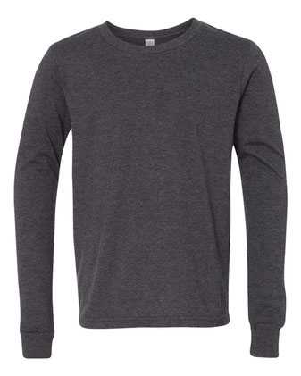 BELLA + CANVAS Youth Heather CVC Long Sleeve Tee 3501YCVC
