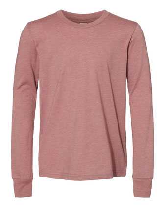 BELLA + CANVAS Youth Heather CVC Long Sleeve Tee 3501YCVC