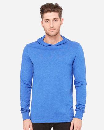 BELLA + CANVAS Jersey Hooded Long Sleeve Tee 3512