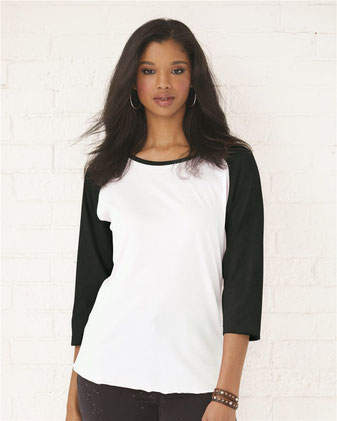 Women's Baseball Fine Jersey Three-Quarter Sleeve Tee