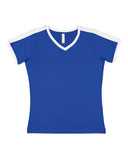 Women's Retro Ringer Fine Jersey V-Neck Tee