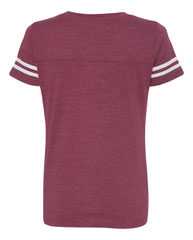 Women's Football V-Neck Fine Jersey Tee