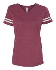 Women's Football V-Neck Fine Jersey Tee