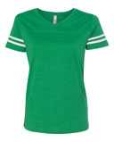 Women's Football V-Neck Fine Jersey Tee