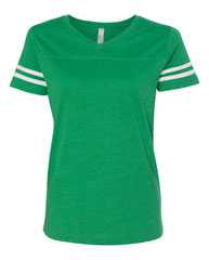 Women's Football V-Neck Fine Jersey Tee