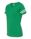 Women's Football V-Neck Fine Jersey Tee