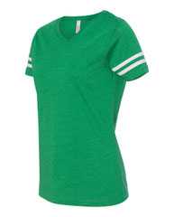 Women's Football V-Neck Fine Jersey Tee