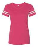 Women's Football V-Neck Fine Jersey Tee