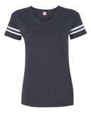 Women's Football V-Neck Fine Jersey Tee
