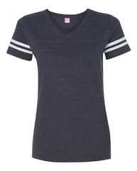 Women's Football V-Neck Fine Jersey Tee