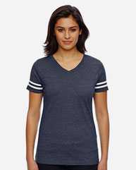 Women's Football V-Neck Fine Jersey Tee