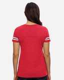 Women's Football V-Neck Fine Jersey Tee