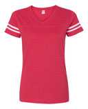 Women's Football V-Neck Fine Jersey Tee