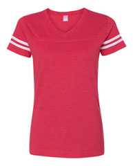 Women's Football V-Neck Fine Jersey Tee