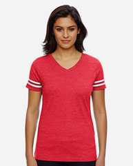 Women's Football V-Neck Fine Jersey Tee