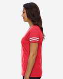 Women's Football V-Neck Fine Jersey Tee