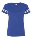 Women's Football V-Neck Fine Jersey Tee