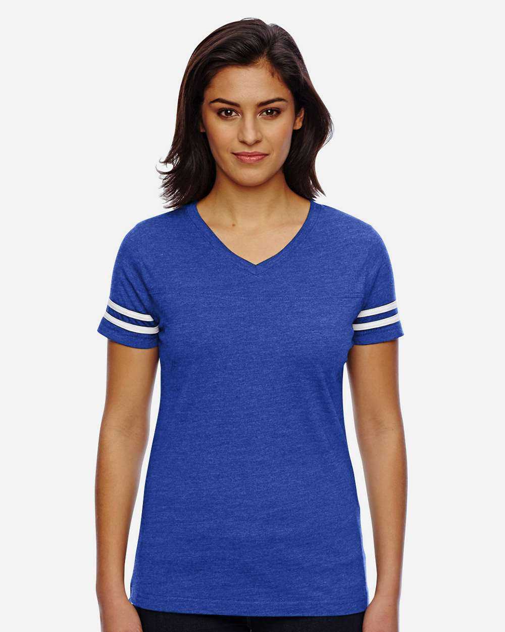 LAT Women's Football V-Neck Fine Jersey Tee 3537